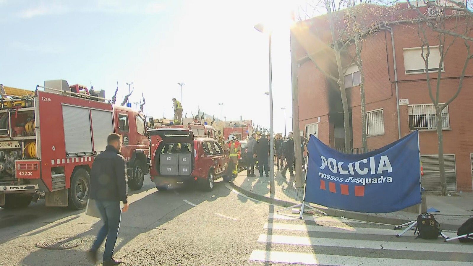 Edifici del carrer Saragossa de Rubí on s'ha produït l'incendi