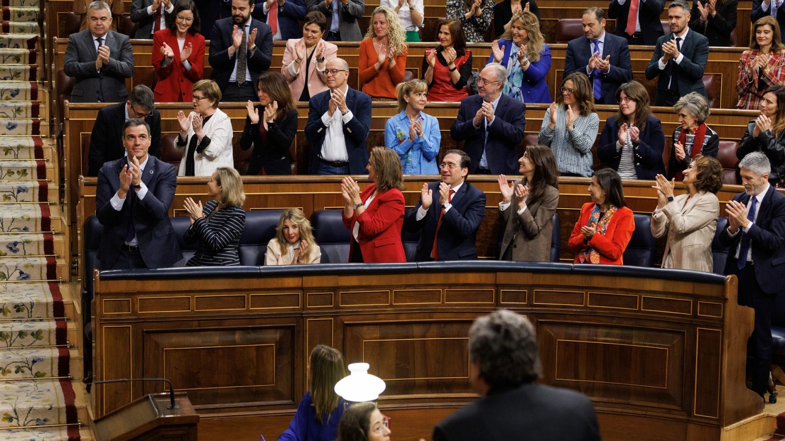 Imagen del final del debate de la moción de censura de Vox a Pedro Sánchez