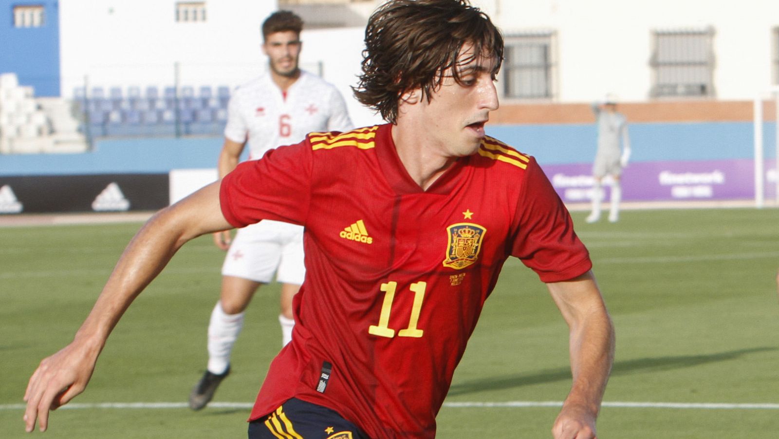 Bryan Gil, en un partido con la selección sub-21.