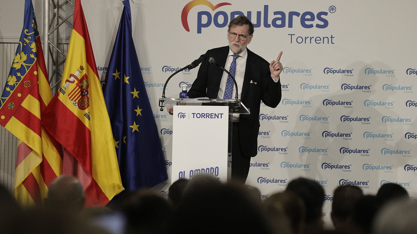 El expresidente del Gobierno Mariano Rajoy durante un mitin