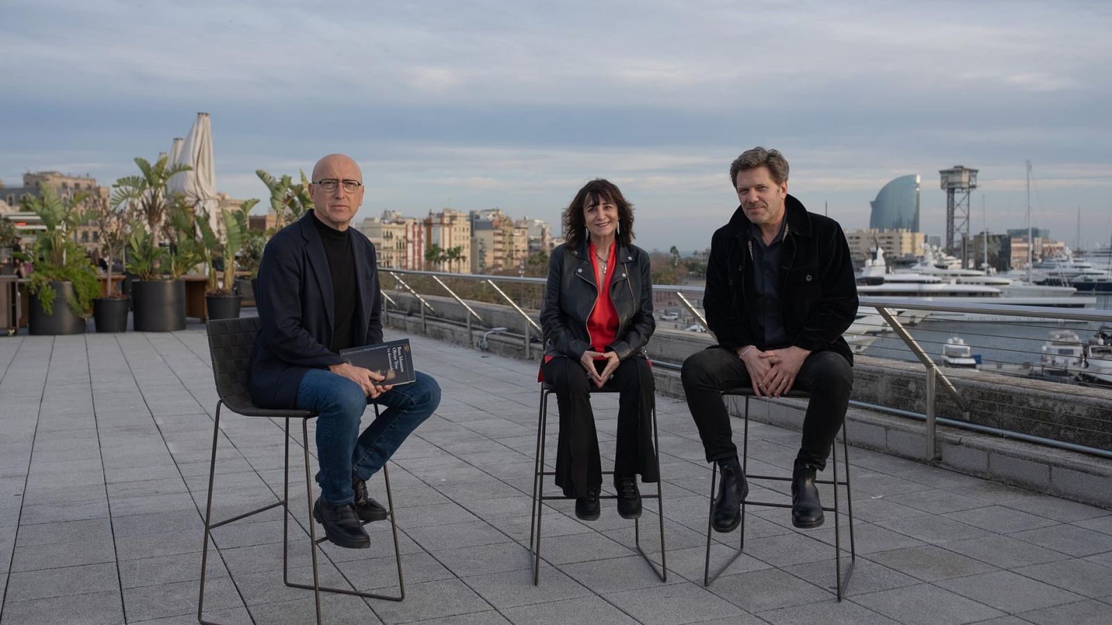 Óscar López, Rosa Montero y Olivier Truc