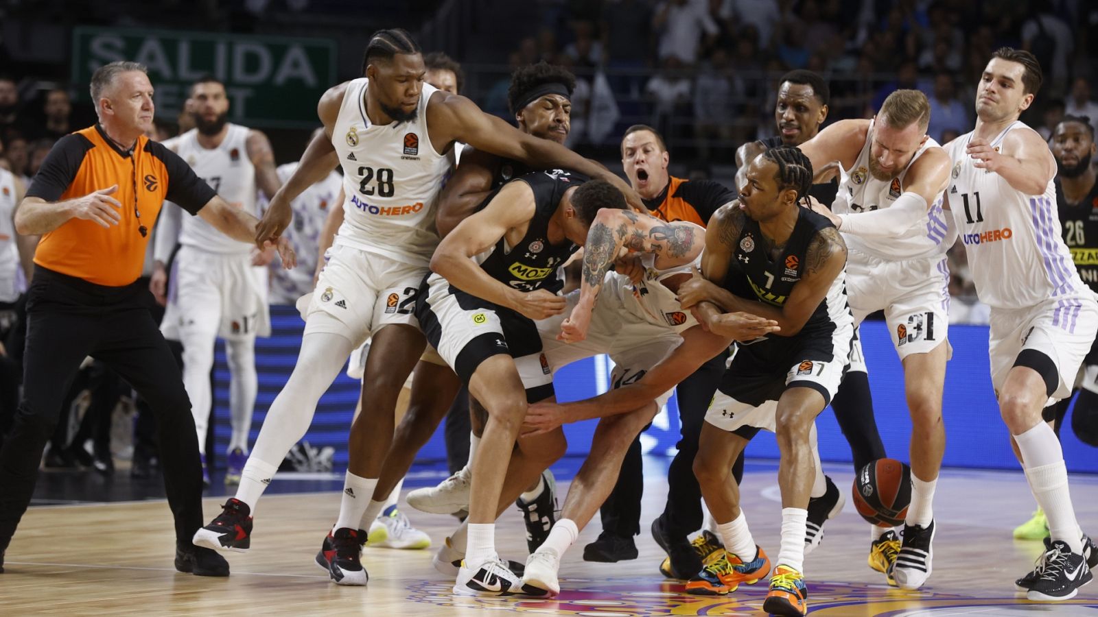 Real Madrid - Partizan de Belgrado: imagen de la pelea.