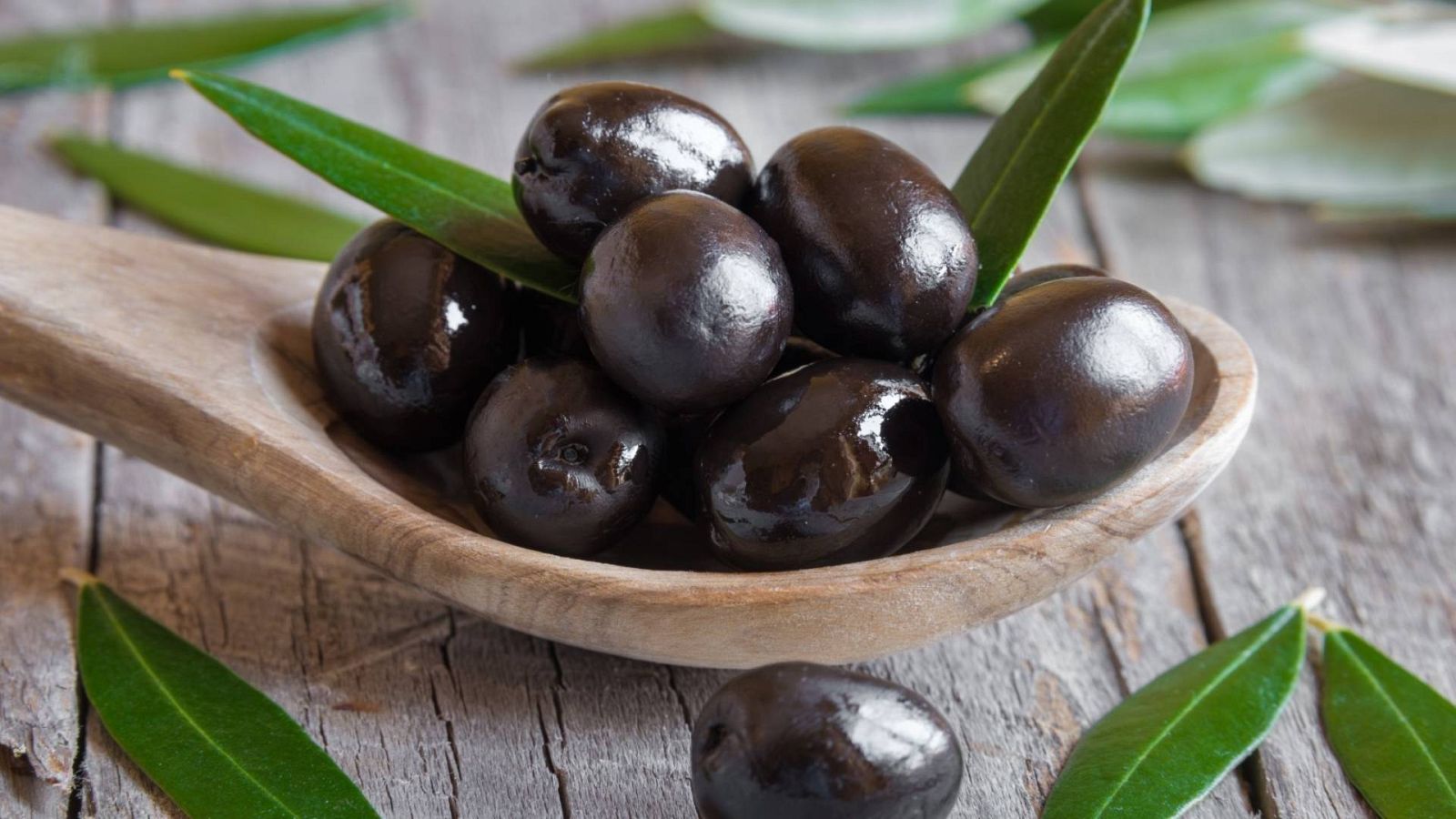 Imagen de aceitunas negras. 