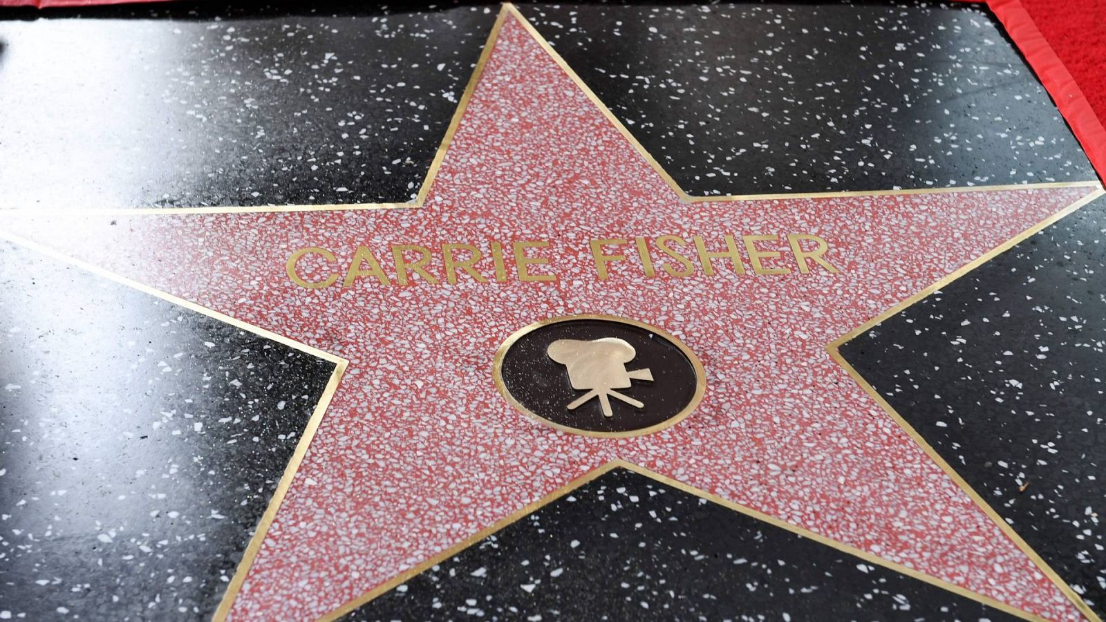 Una imagen de la estrella de Carrie Fisher en el Paseo de la Fama de Hollywood.