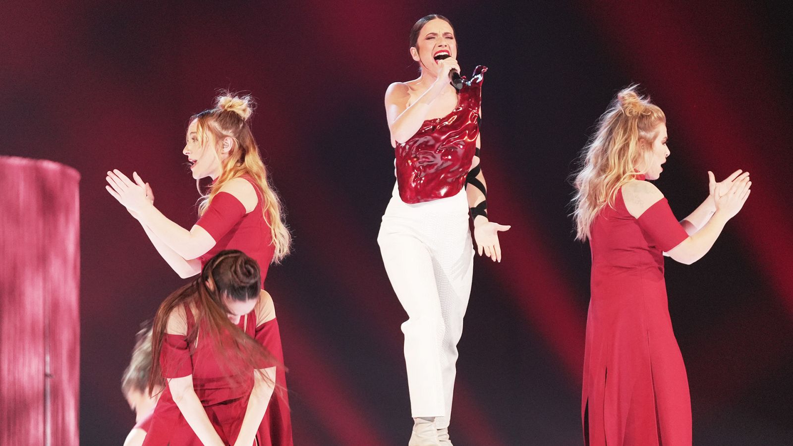 Blanca Paloma durante su segundo ensayo en Eurovisión 2023