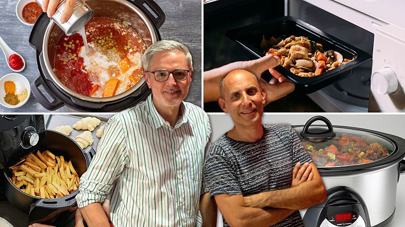 Julio Basulto y Mikel López Iturriaga explican qué cocinar con olla a presión eléctrica y de cocción lenta