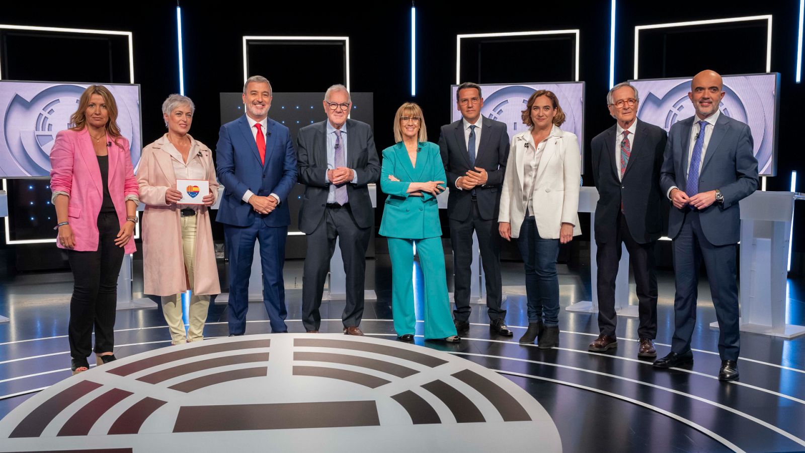 Foto de família dels participants en el Debat de RTVE Catalunya