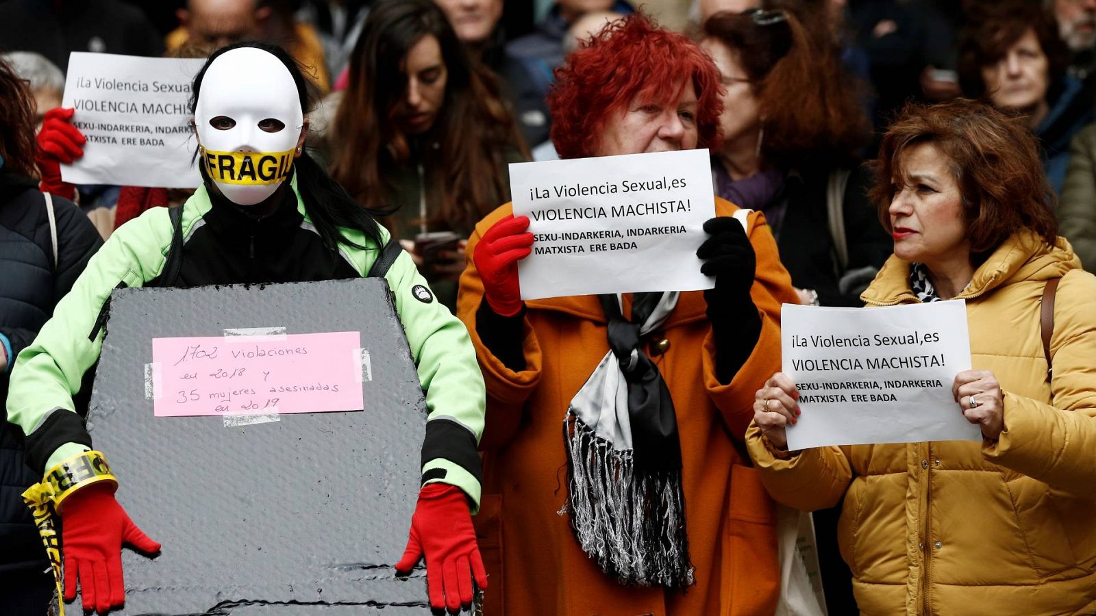 Manifestación convocada por el colectivo Feministas de Pamplona