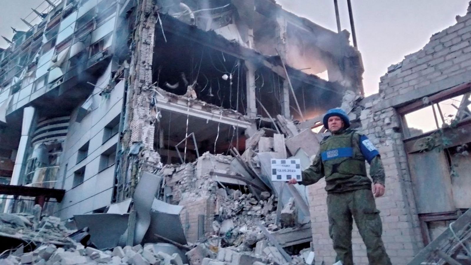 Imagen de un edificio derruido por un misil en la región de Lugansk