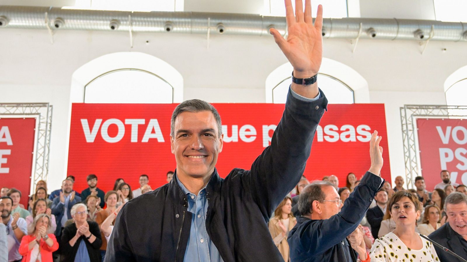 El presidente del Gobierno, Pedro Sánchez, este domingo en Puertollano