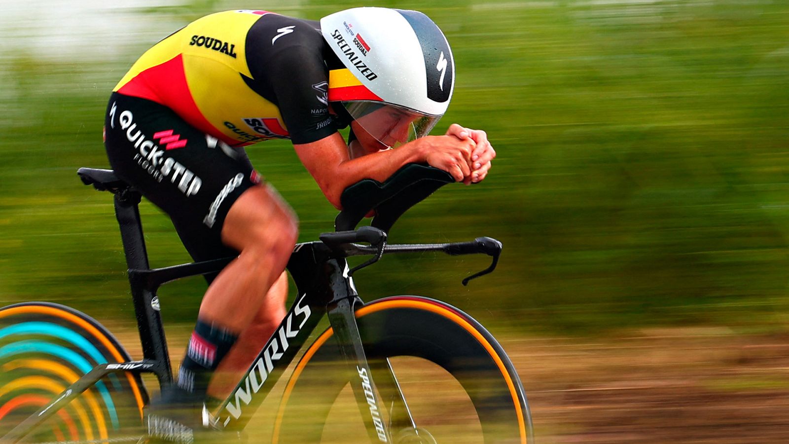 Remco Evenepoel (Soudal) durante la contrarreloj de la etapa 9 del Giro de Italia 2023.