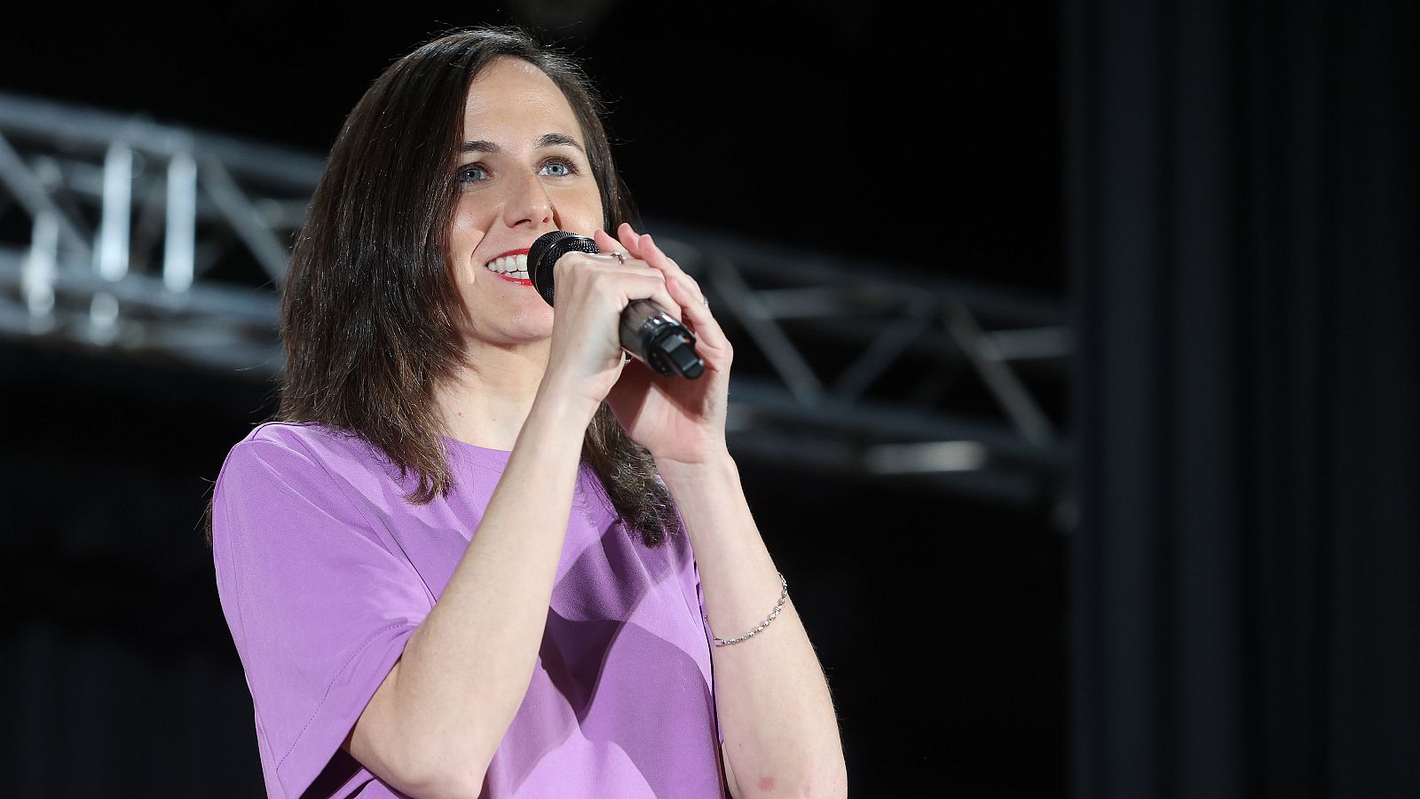 La secretaria general de Podemos, Ione Belarra, durante un acto de su partido