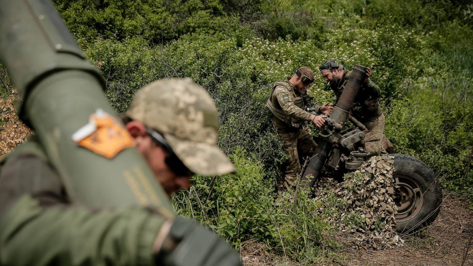 Militares ucranianos en Donetsk