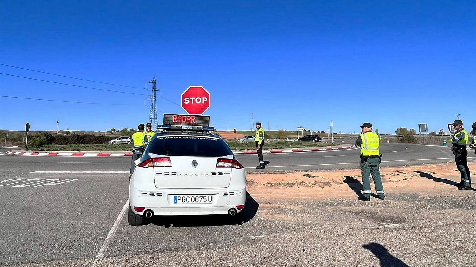 Un control de velocidad de la Guardia Civil