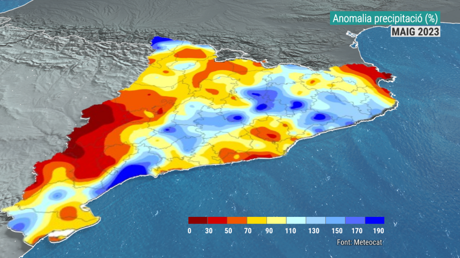 Anomalia de precipitació al maig (mm)