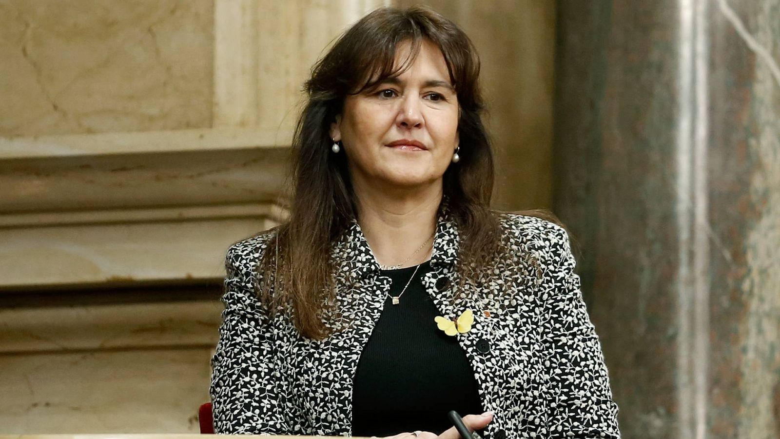 La expresidenta del Parlament, Laura Borràs, durante un pleno de sesión de control al gobierno catalán