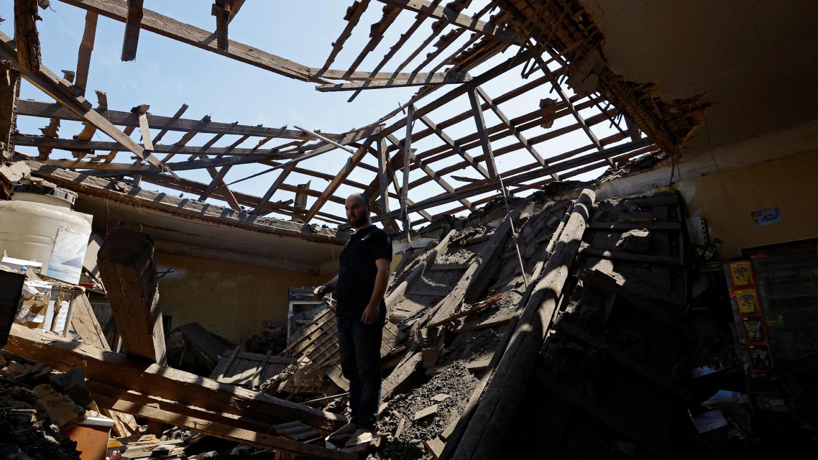 Una casa destruida en Donetsk.