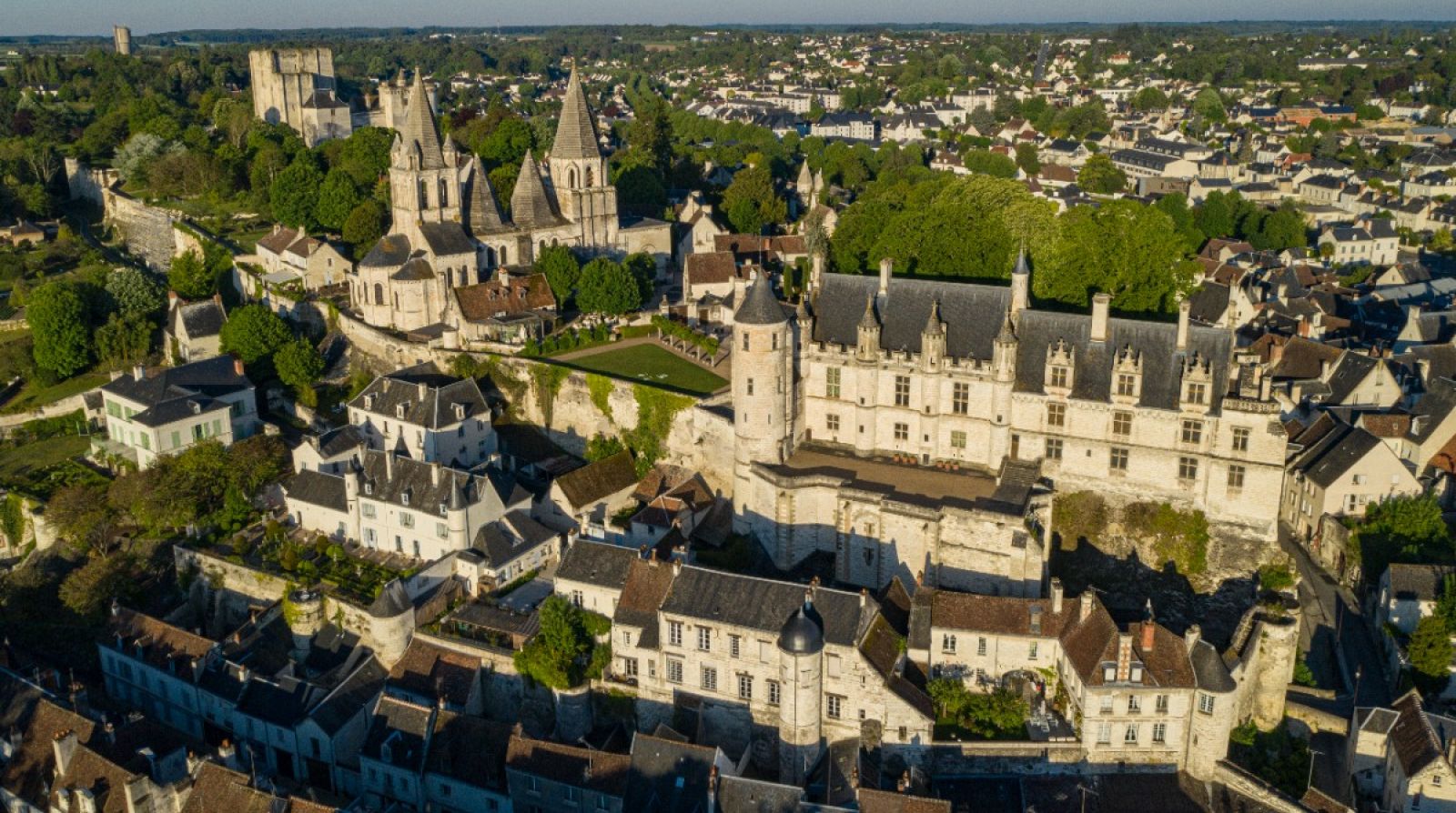 Vista área de la ciudadela de Loches