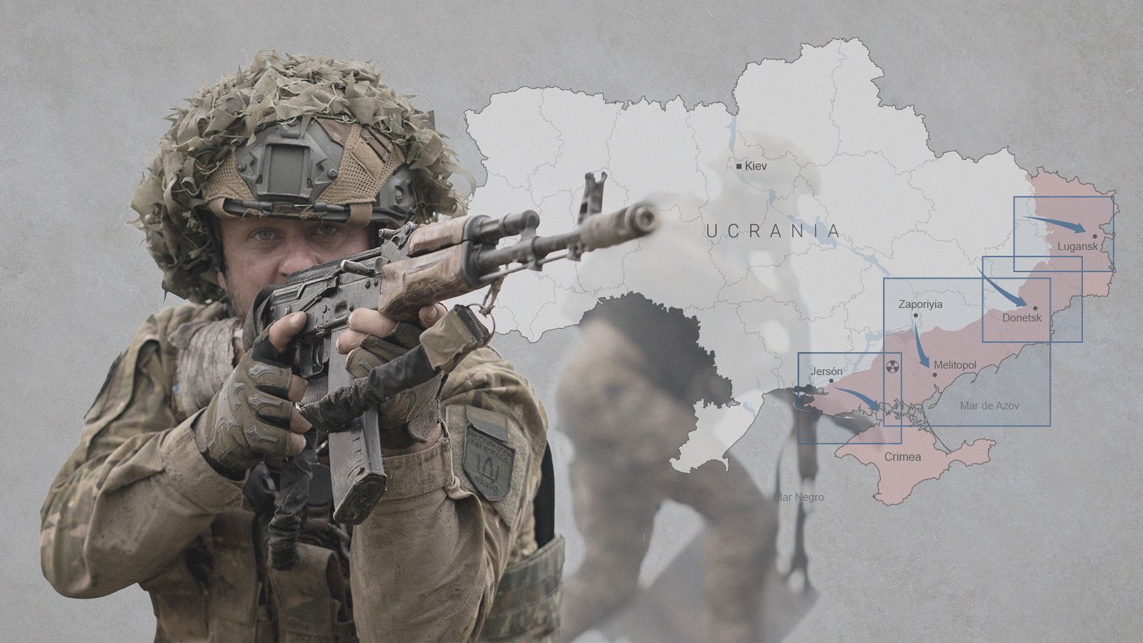 Vías de ataque para la contraofensiva de Ucrania en la guerra