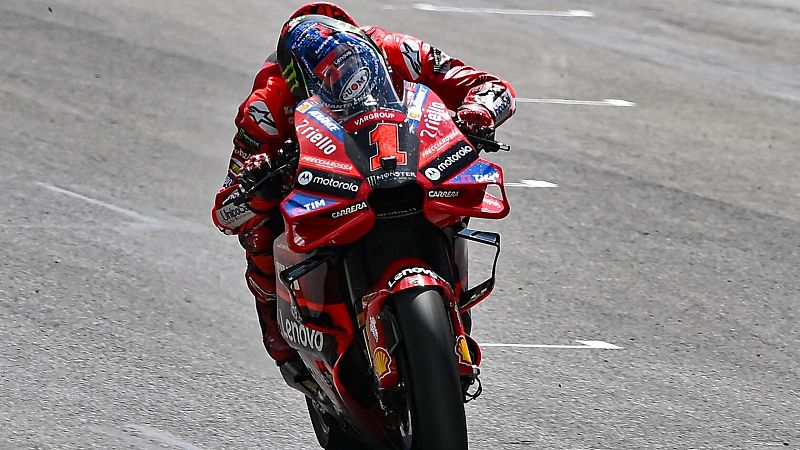 Bagnaia a su llegada a meta en Mugello