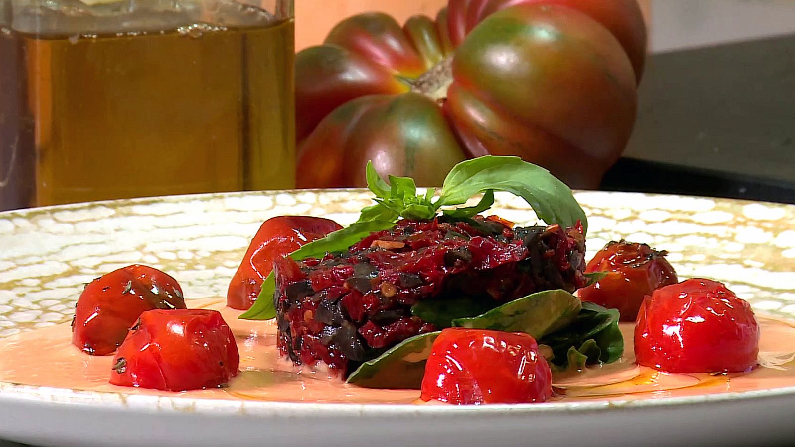 Ensalada de tomate a las 3 texturas