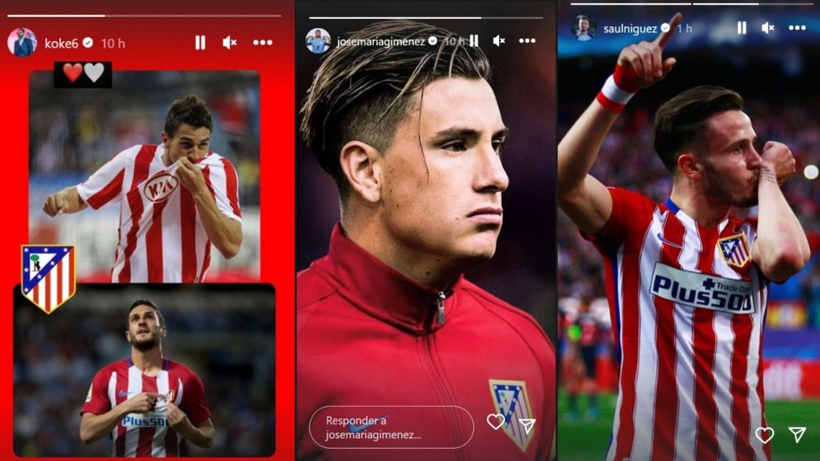Koke, Giménez y Saúl, en las imágenes de su instagram