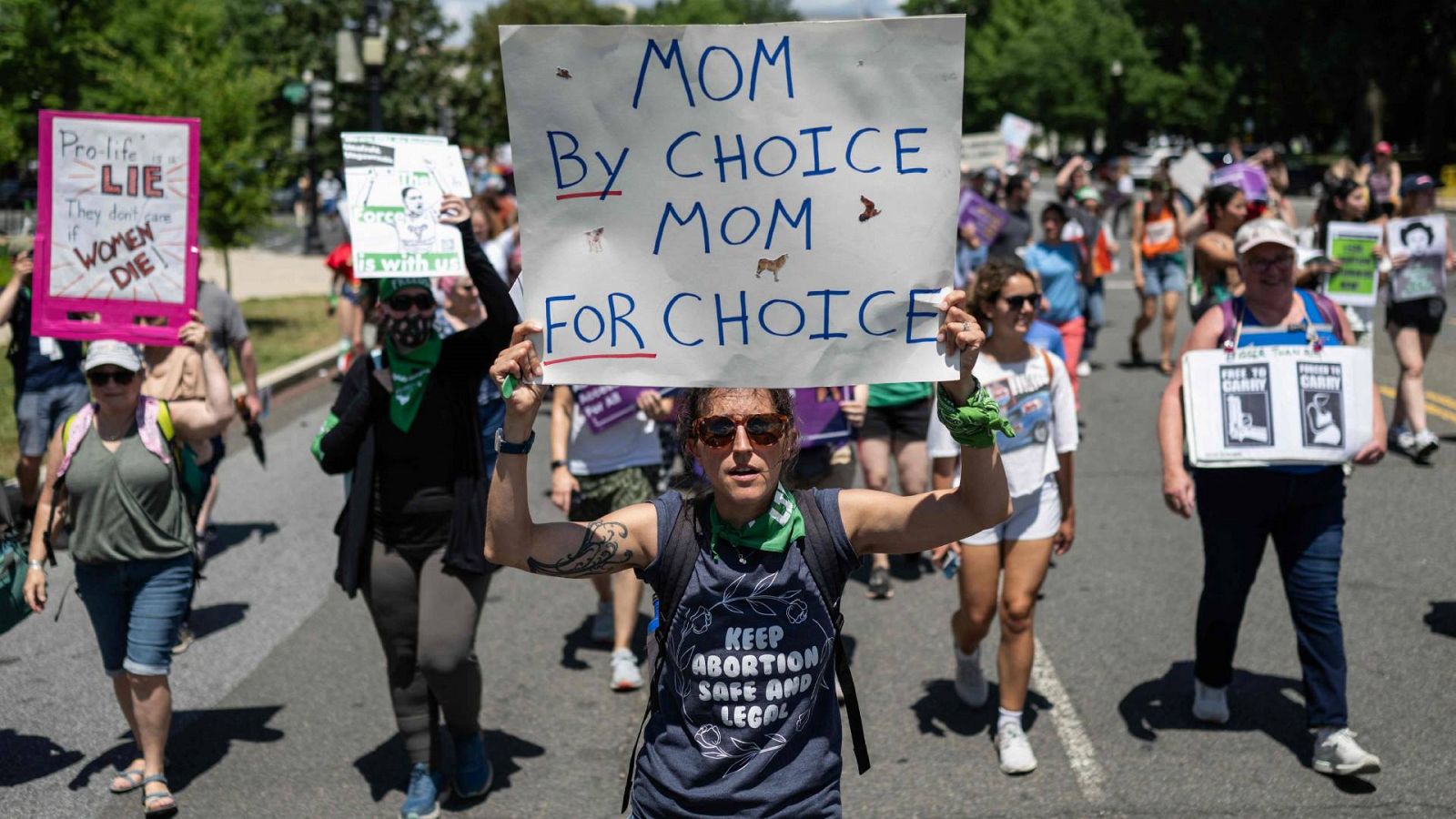 Una imagen de la manifestación en defensa del derecho al aborto en Washington, Estados Unidos.