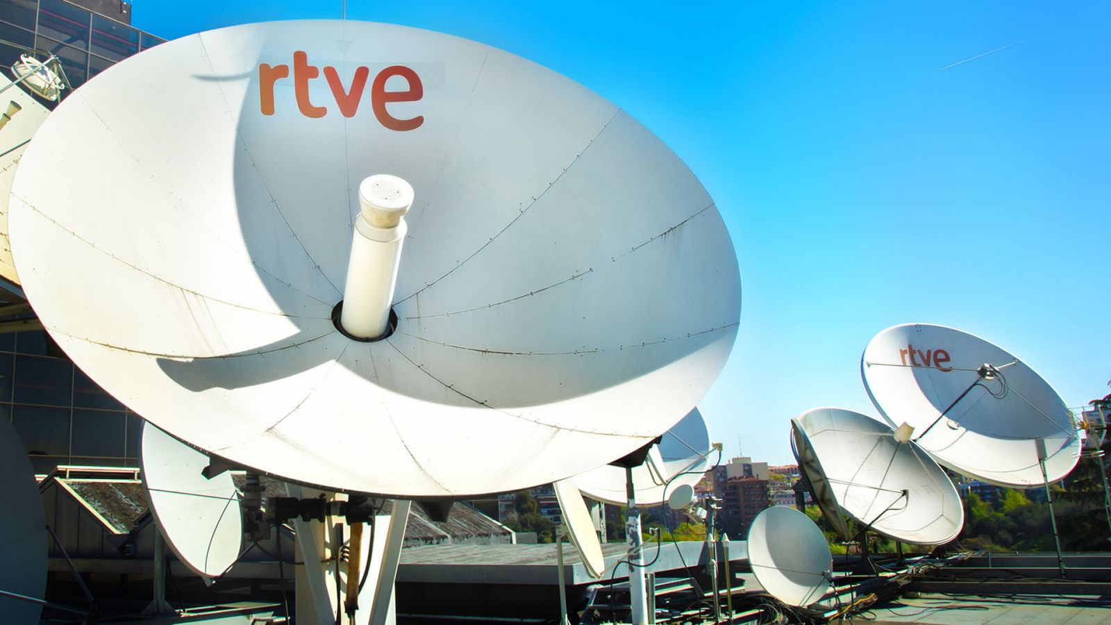 Antenas de RTVE en la sede de Torrespaña (Madrid)