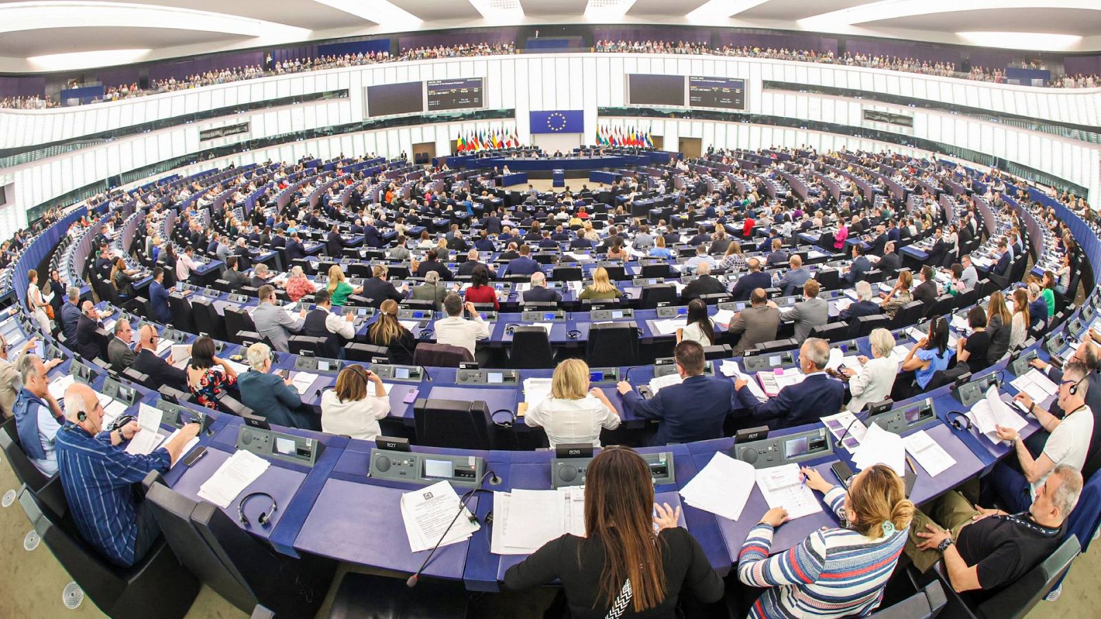 Vista de sesión plenaria en el Parlamento Europeo