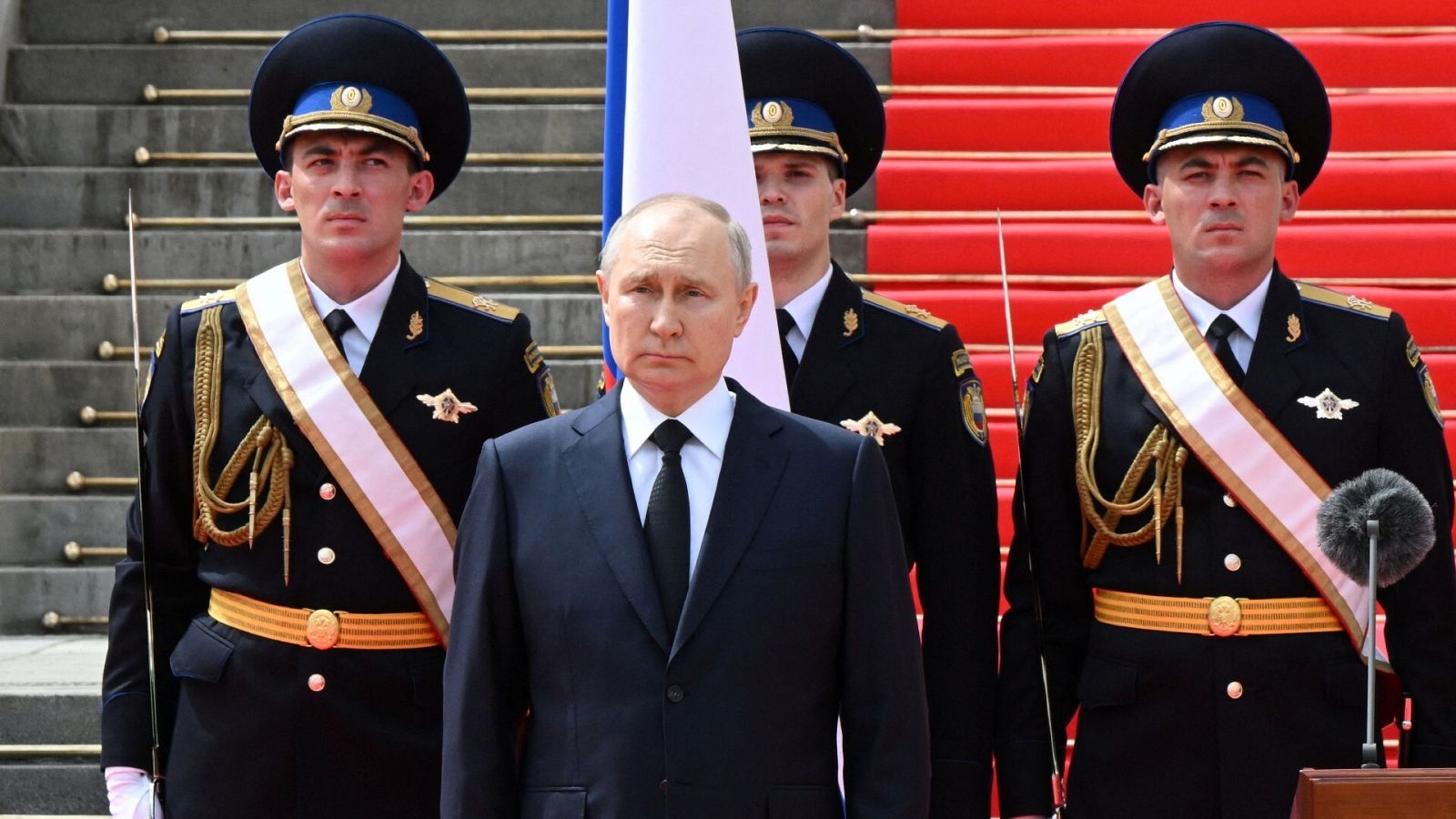 El presidente ruso, Vladímir Putin, durante un discurso para rendir honor a las Fuerzas Armadas que mantuvieron el orden durante el motín del Grupo Wagner