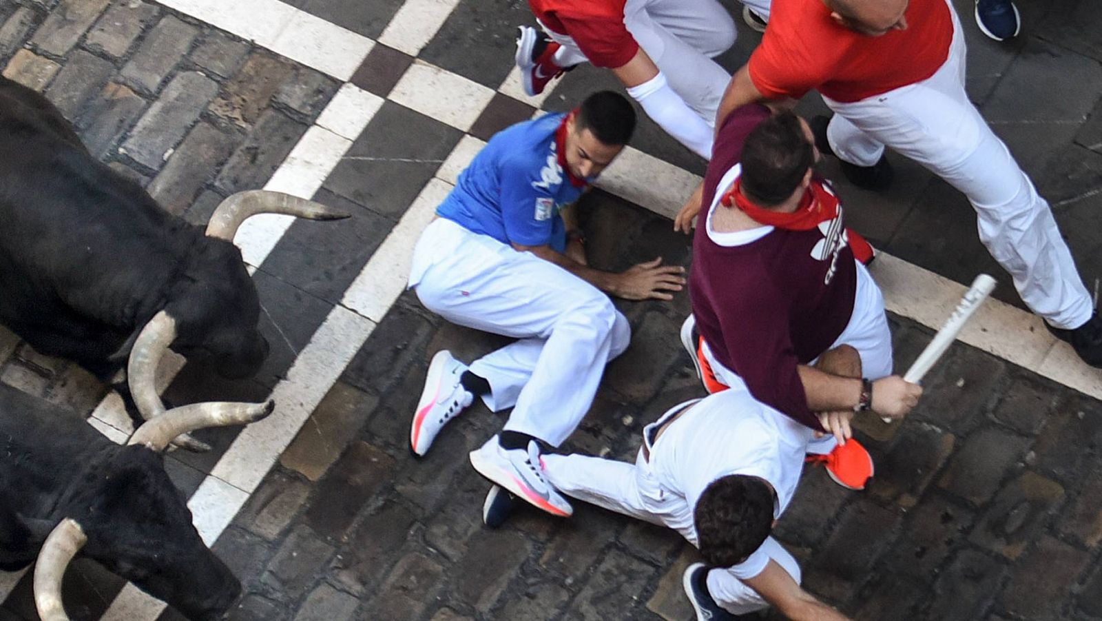 Sanfermines: encierro de la ganadería La Palmosilla