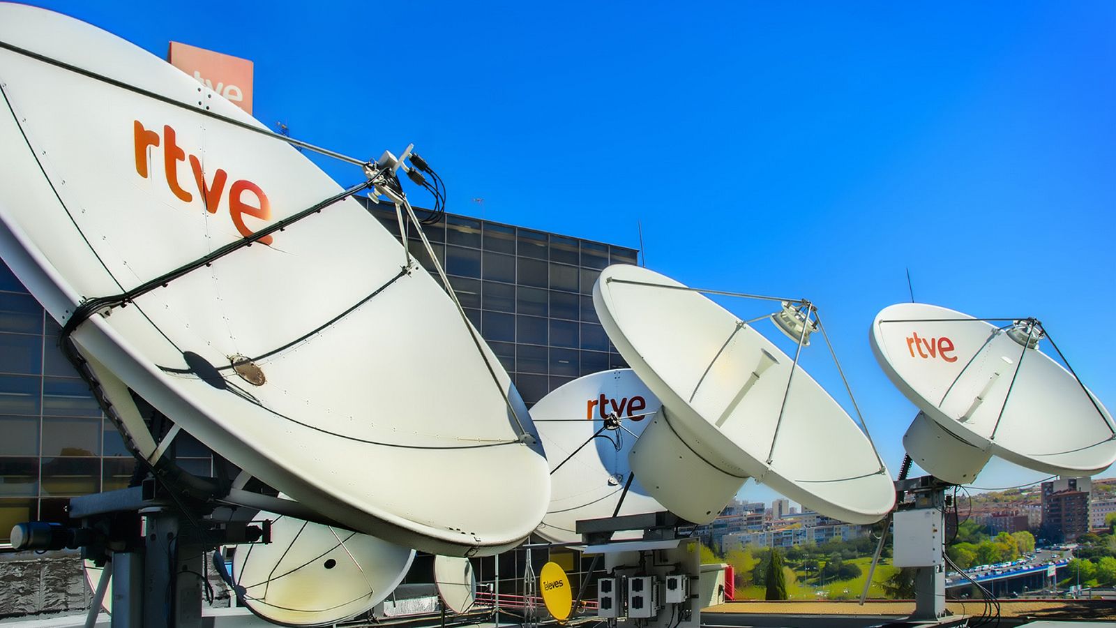 Antenas de RTVE en la sede de Torrespaña (Madrid)