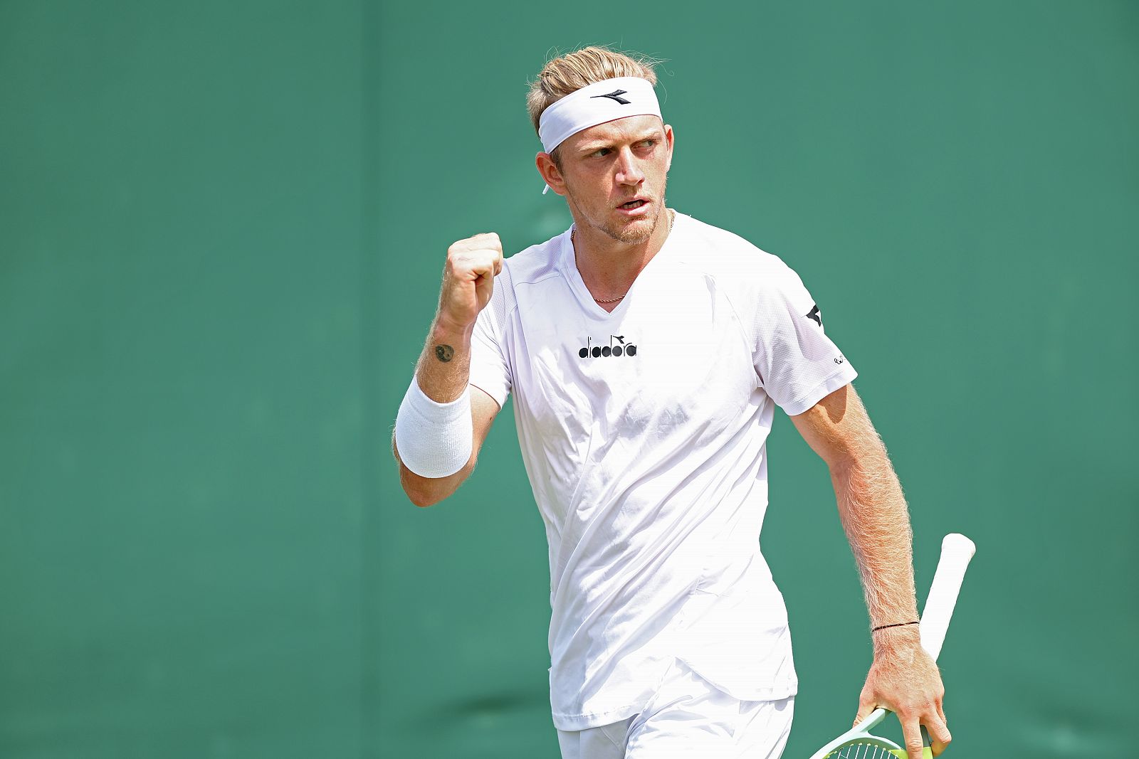 Alejandro Davidovich, durante su partido de primera ronda de Wimbledon