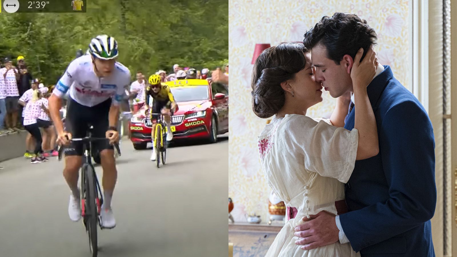 Montaje fotográfico del Tour de Francia y 'La Promesa'