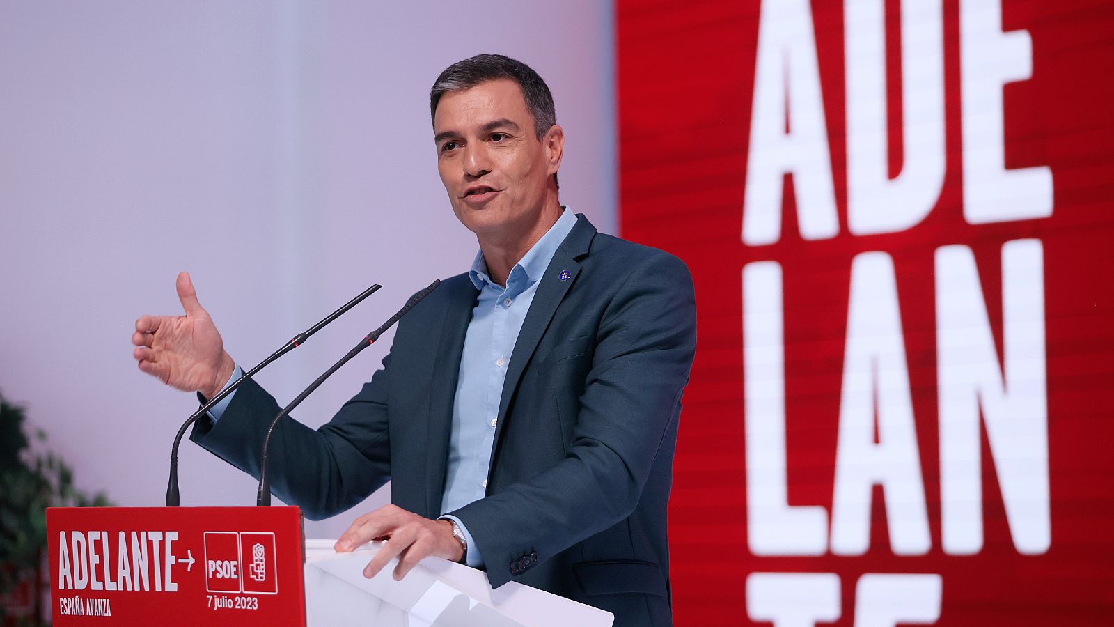 El presidente del Gobierno y candidato socialista a la reelección, Pedro Sánchez