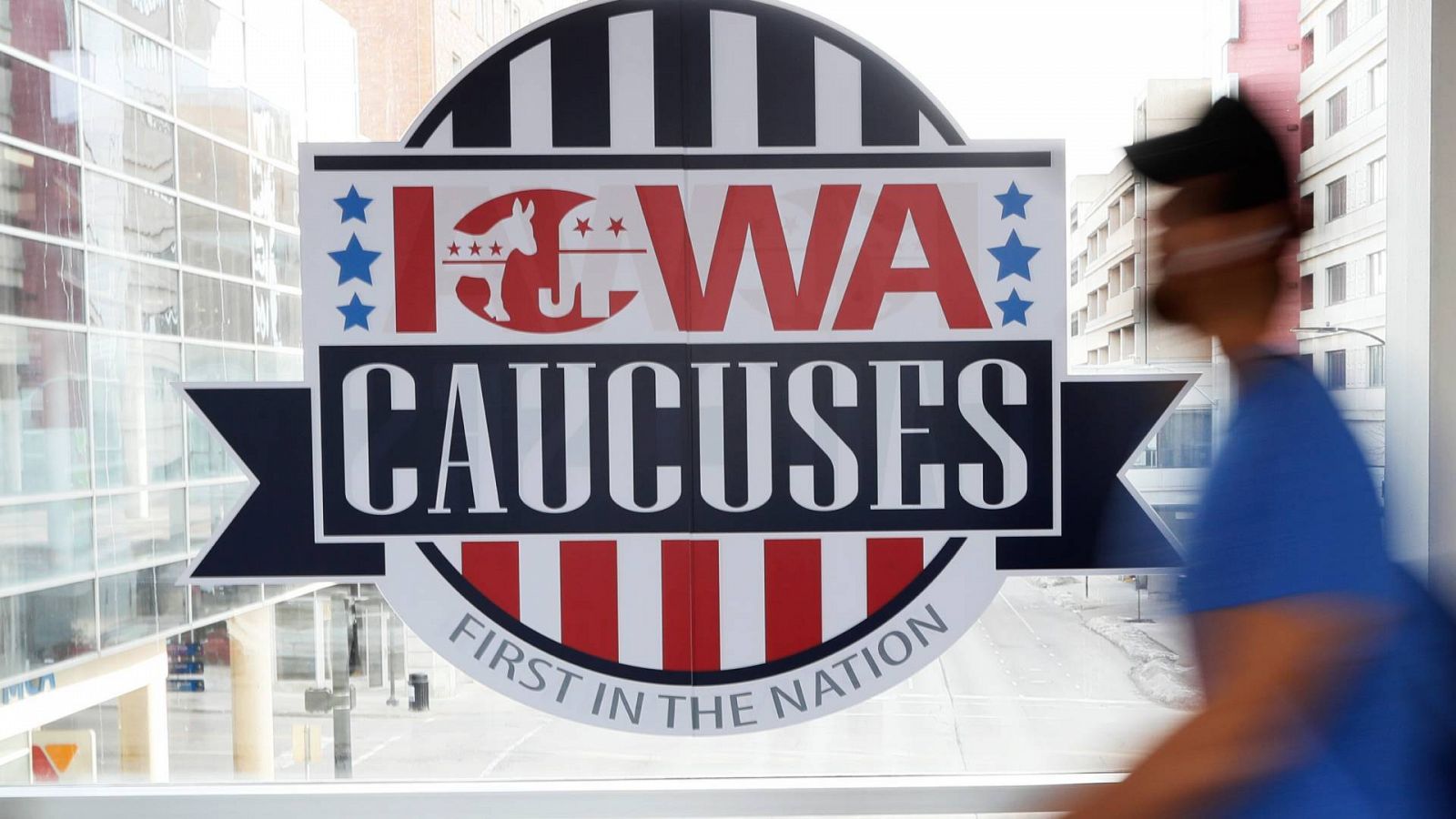 Una imagen del logotipo de los Caucus de Iowa.