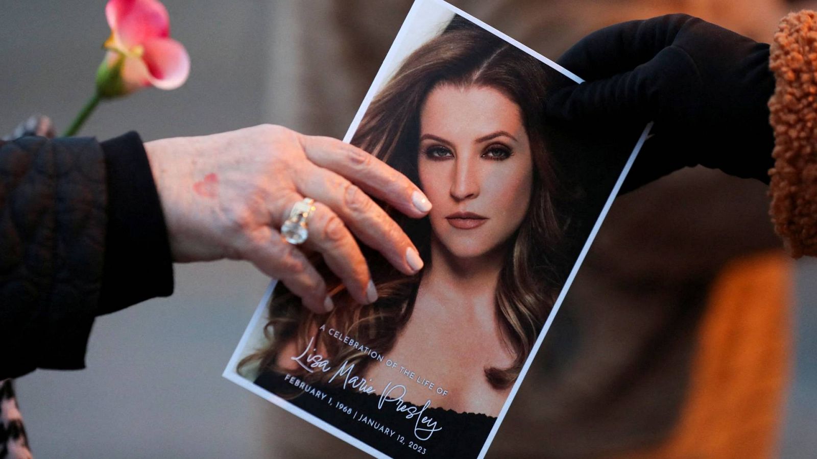 Una imagen de archivo del funeral de Lisa Marie Presley.