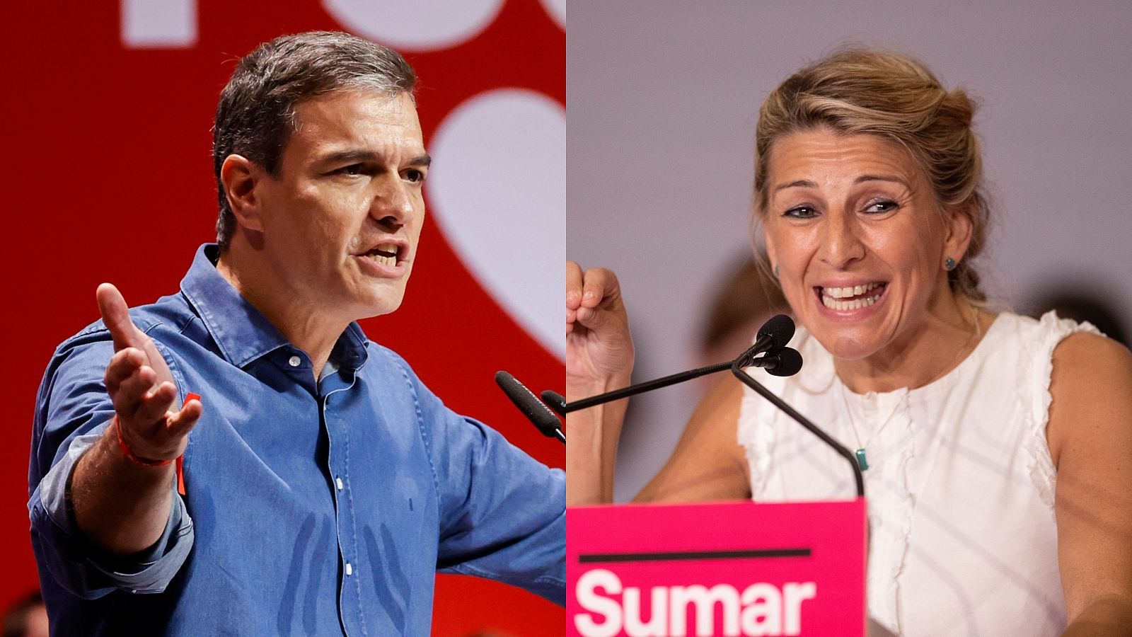Elecciones generales: Pedro Sánchez y Yolanda Díaz, candidatos de PSOE y Sumar