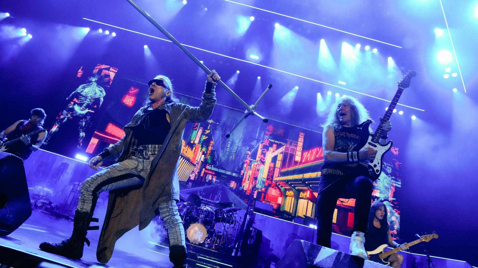 La banda de heavy metal Iron Maiden actúa en Barcelona, en su primer concierto en España de la gira "The Future Past Tour 2023".