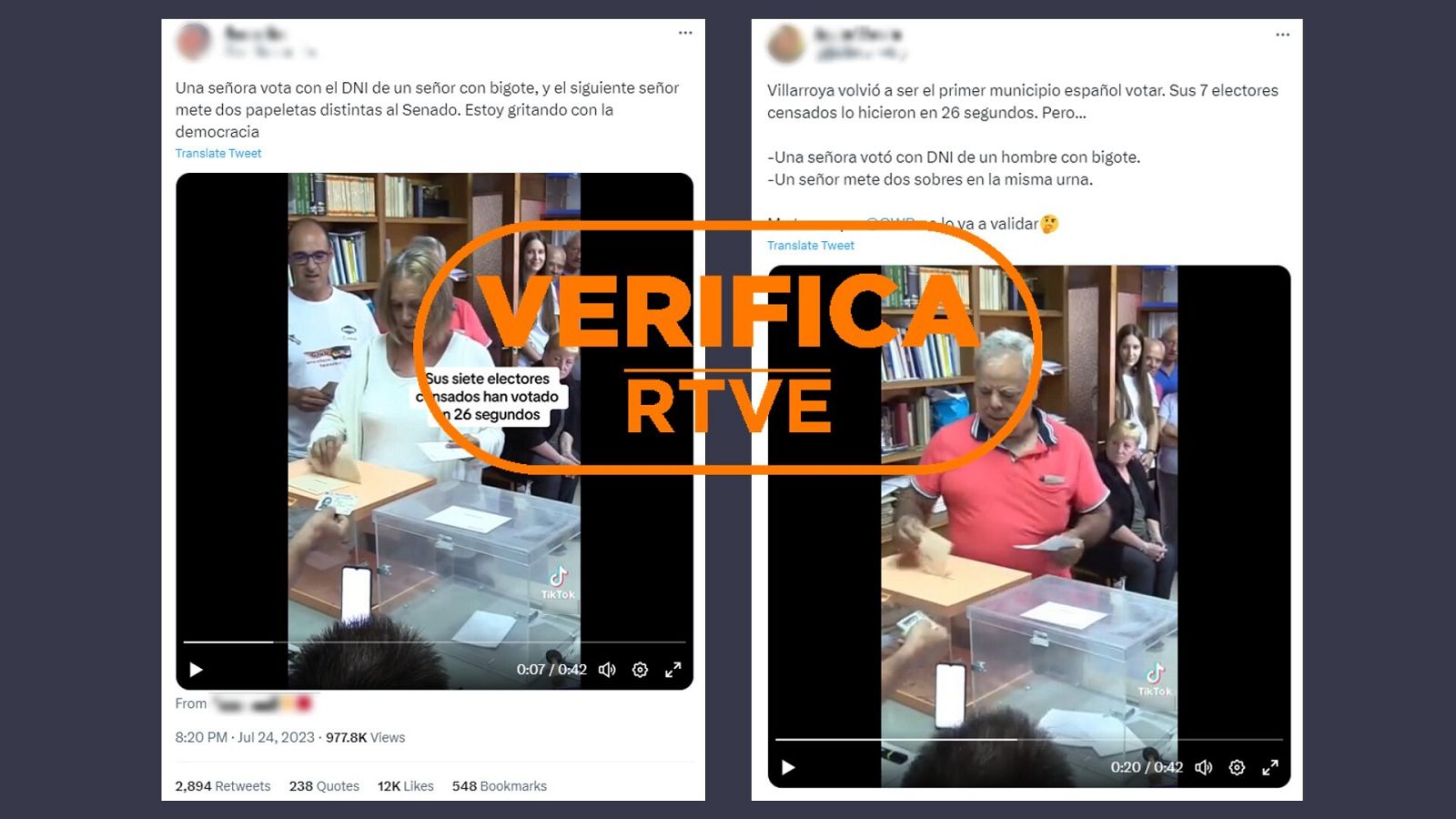 Mensajes de redes que alertan de las incidencias en el vídeo de la votación récord en Villarroya.