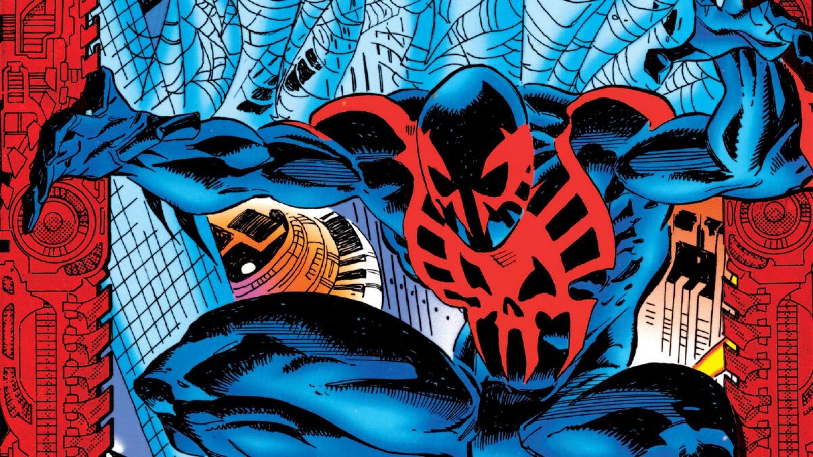Detalle de la portada de 'Spiderman 2099'