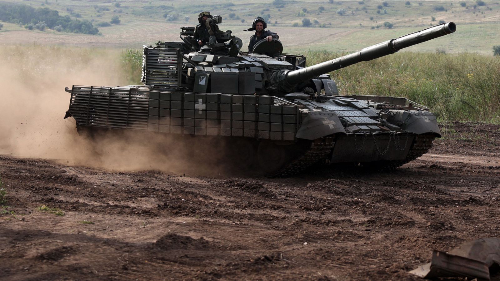 Entrenamiento militar cerca de la región de Donetsk, en Ucrania
