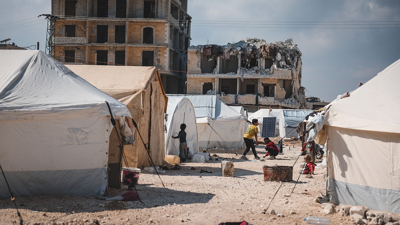 Campo de desplazados en la ciudad de Salqin, en la región de Idlib, en la frontera con Turquía