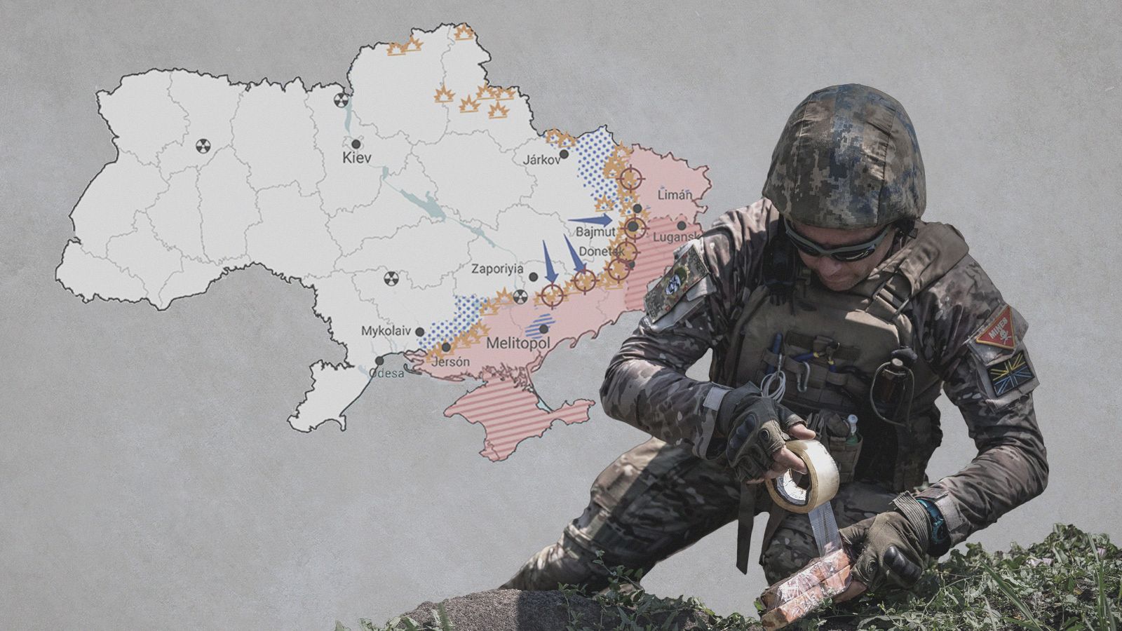 Mapa de la guerra de Ucrania, semana 77