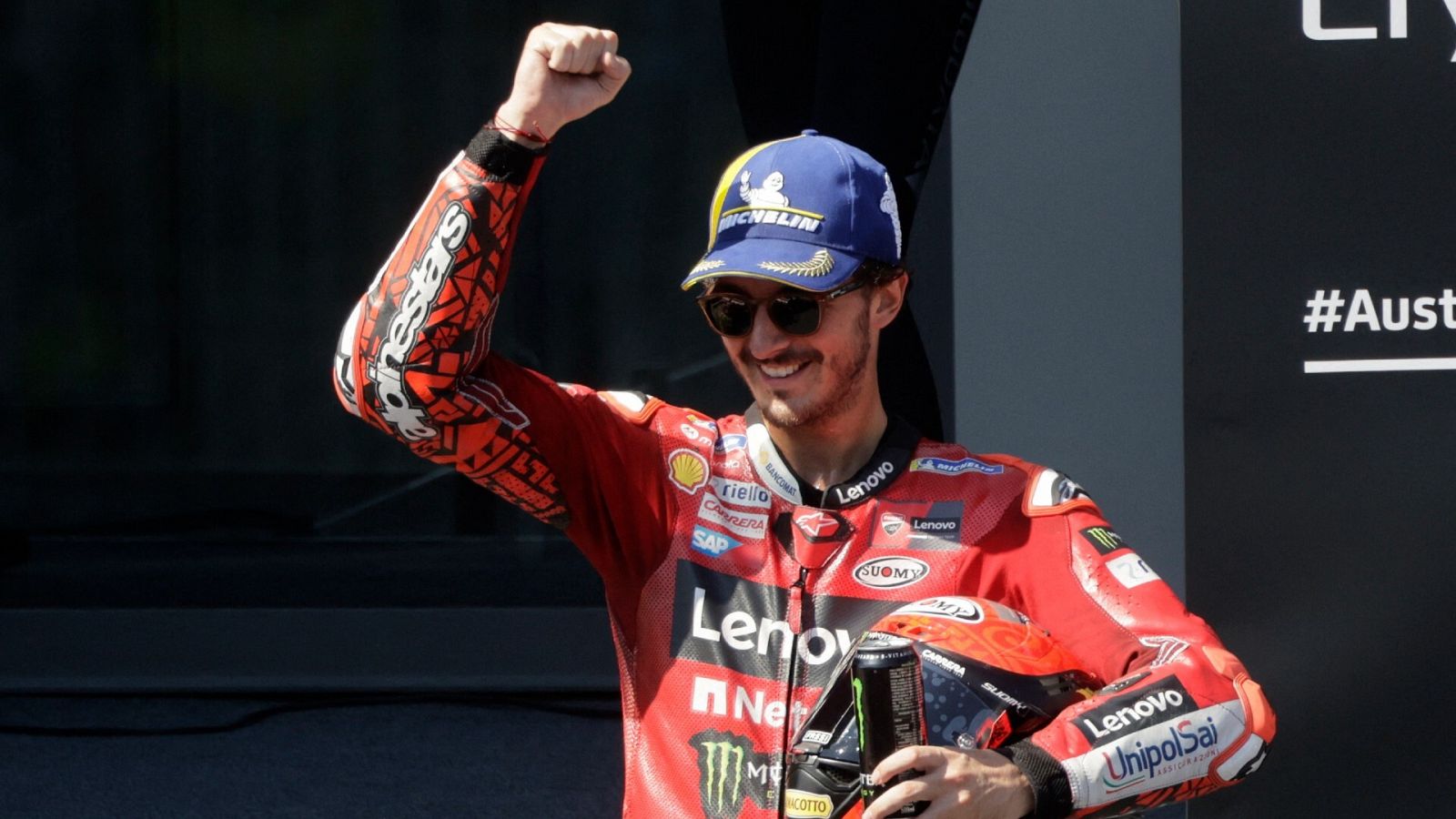 Bagnaia celebra su victoria en el GP de Austria