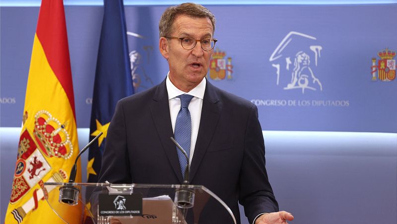 El candidato del PP, Alberto Núñez Feijóo, en el Congreso de los Diputados