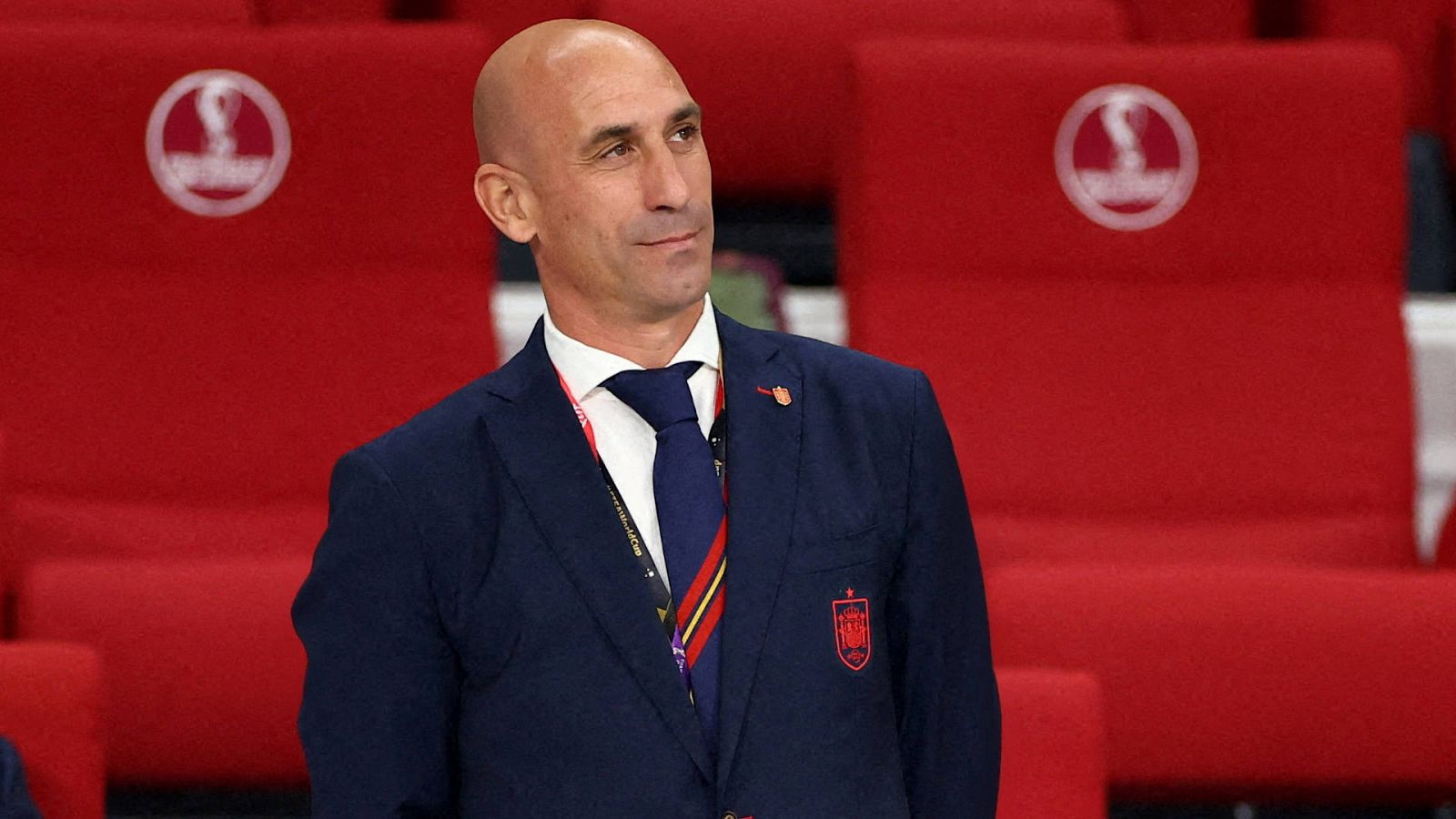 Luis Rubiales, en el palco durante un partido de la selección española