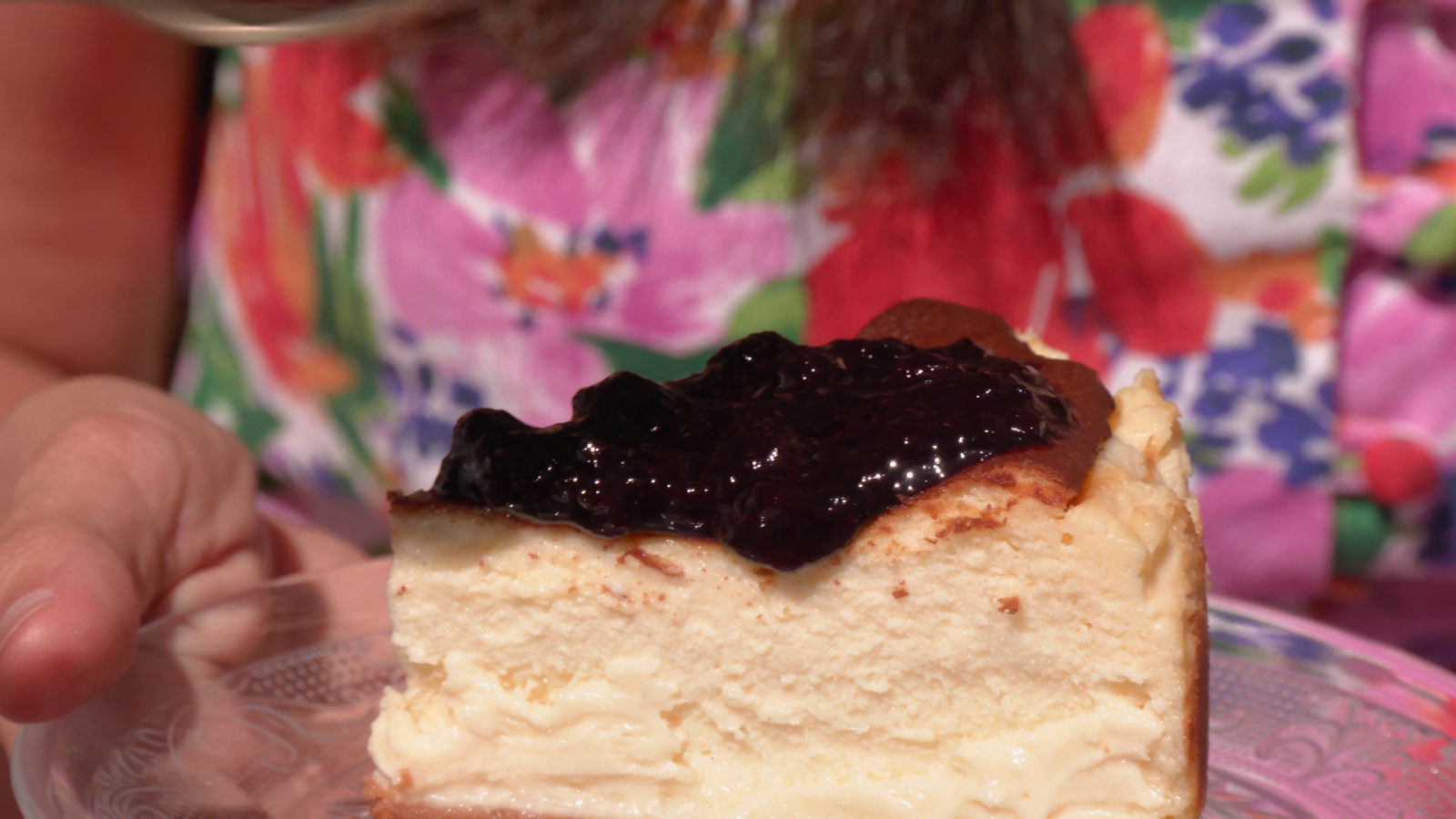 Tarta de queso con un discreto aroma a lavanda