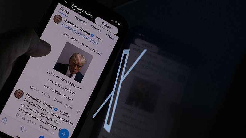 Una imagen de la publicación de Trump en Twitter (ahora llamada X).