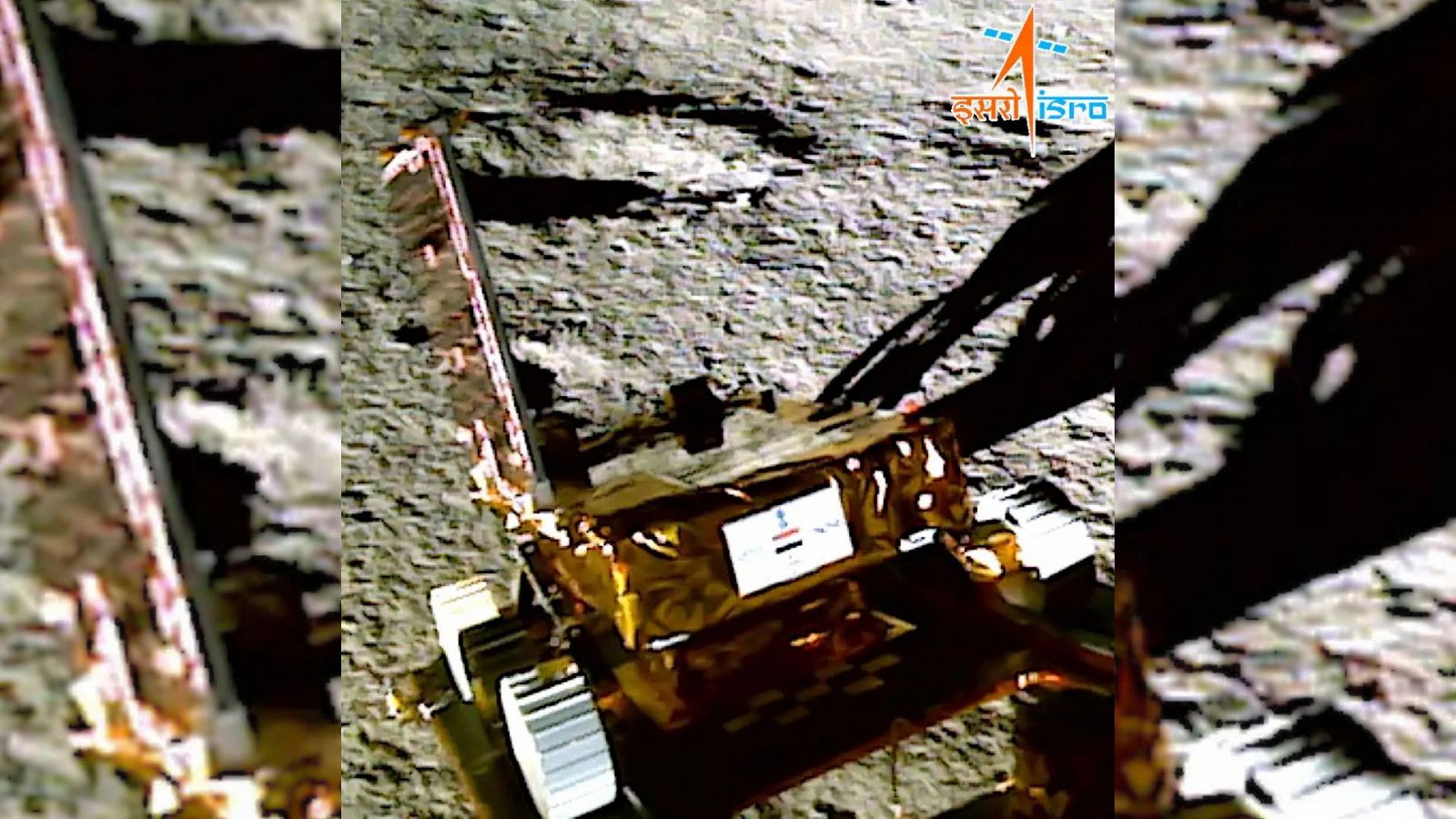 Fotografía facilitada el 29 de agosto de 2023 por la Organización India de Investigación Espacial (ISRO) que muestra el rover de la misión lunar india Chandrayaan-3